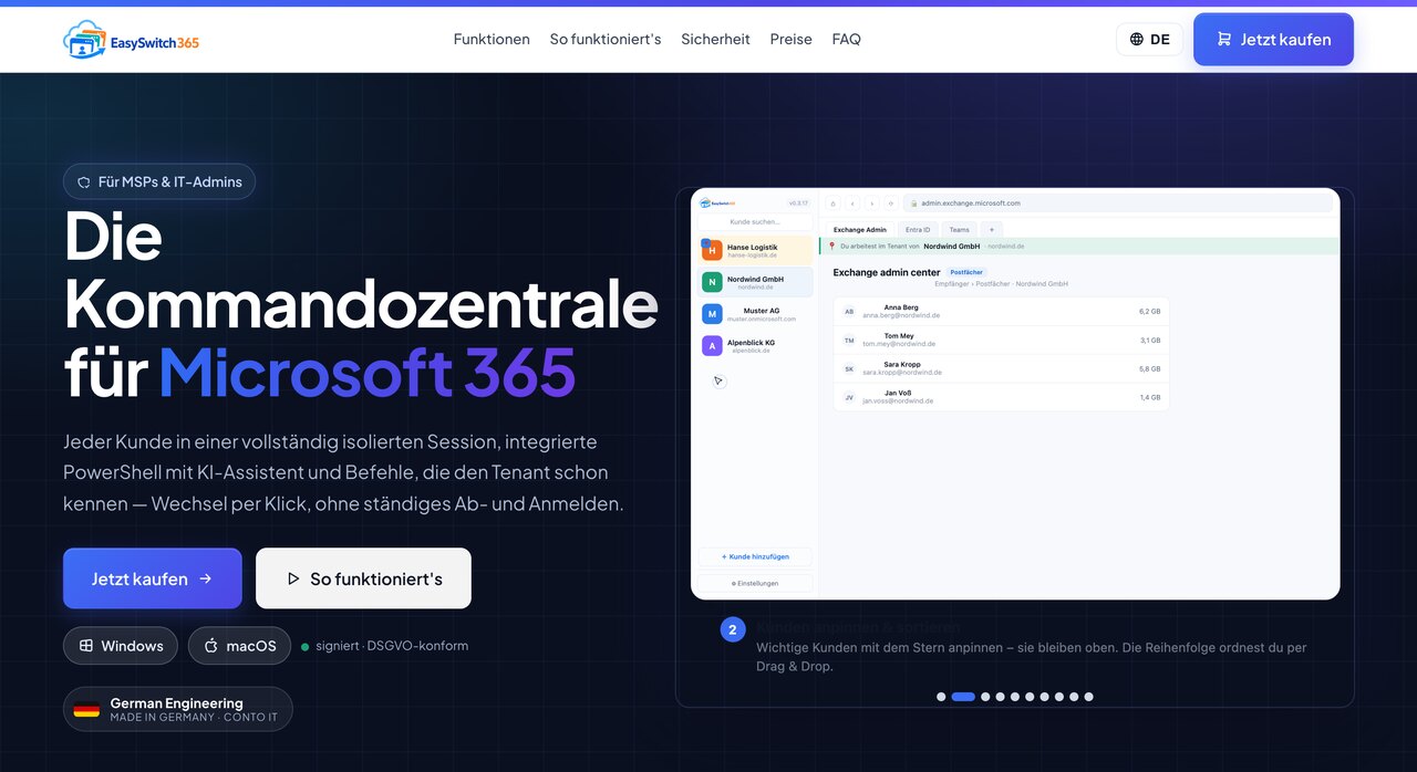Startseite von EasySwitch365
