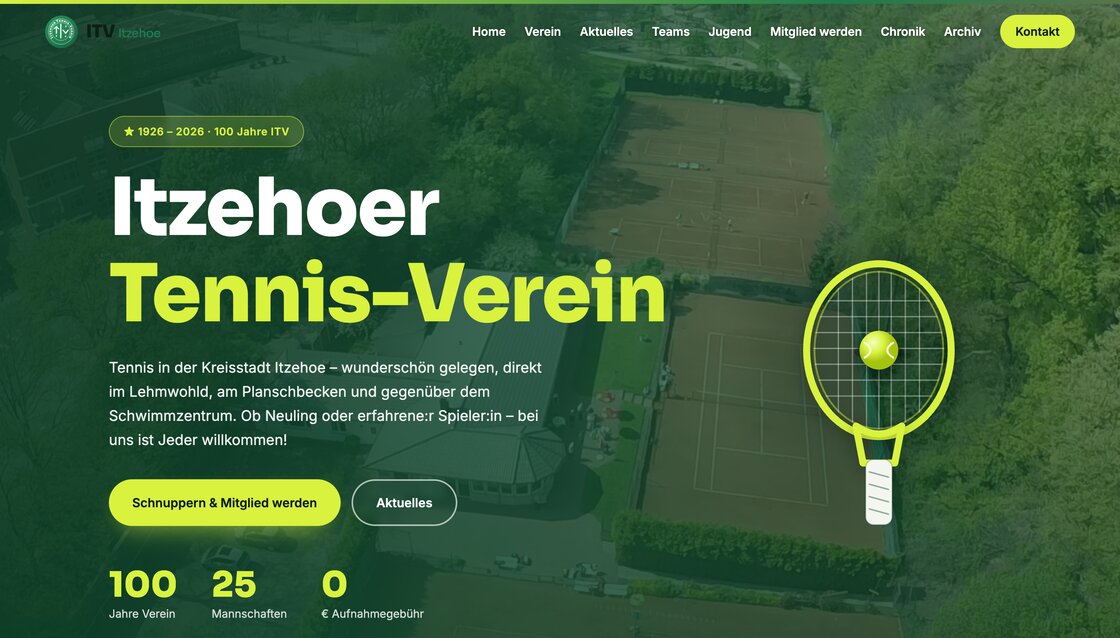 Moderne Vereins-Web-App (ITV Itzehoe)