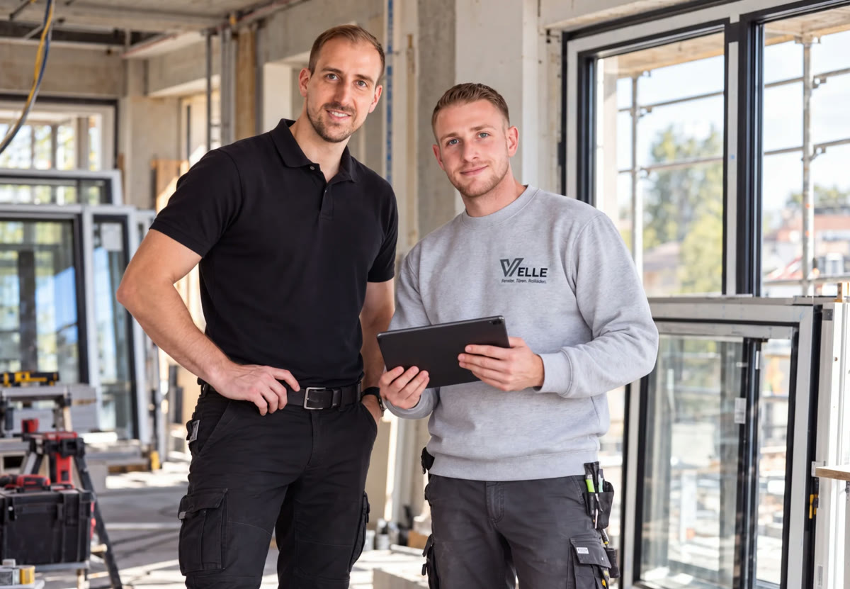 Nico Contopidis und Andr&eacute; Velle mit WinFlow360 auf dem Tablet