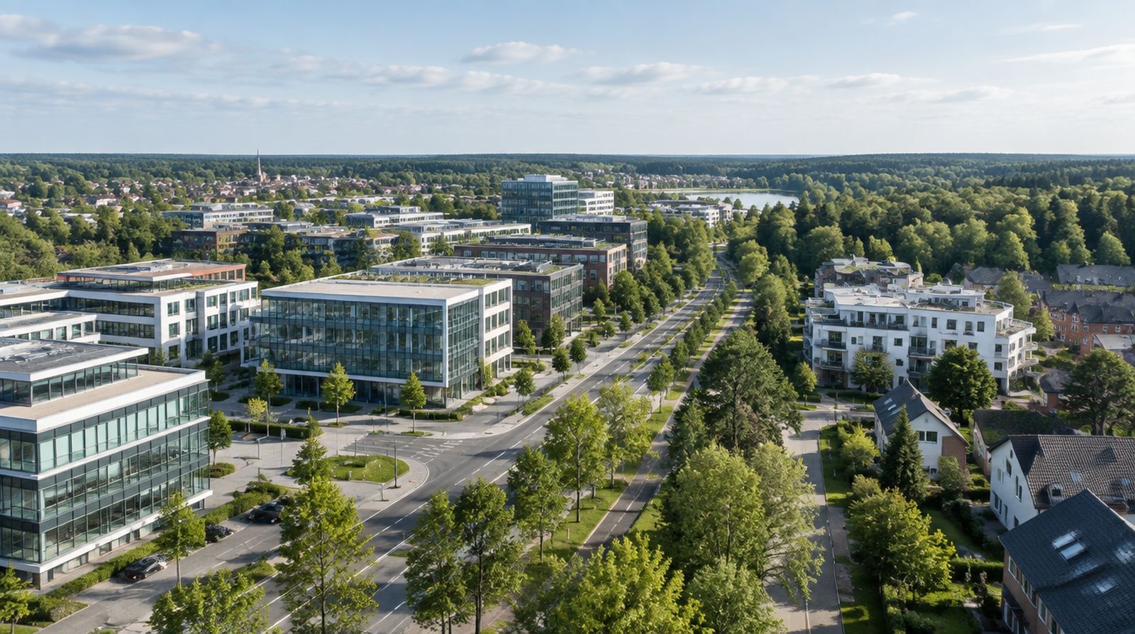 Gewerbequartier in Norderstedt am Hamburger Rand